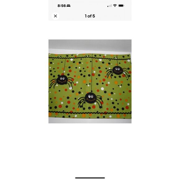 Halloween Dancing Spider Placemat Lot of 5 Green Polka Dot Spiders EUC - Picture 2 of 5